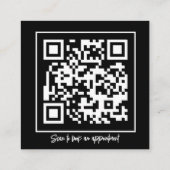 Code QR Carte de référence moderne noir et blanc (Dos)