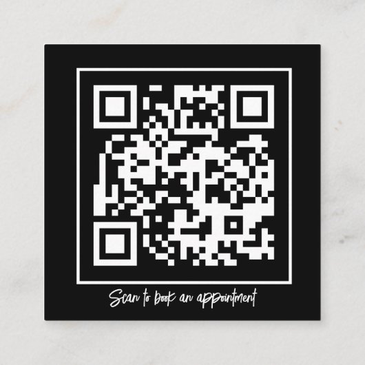 Code QR Carte de référence moderne noir et blanc (Dos)