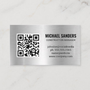 Code QR   Carte de visite Arrière - plan métalliqu