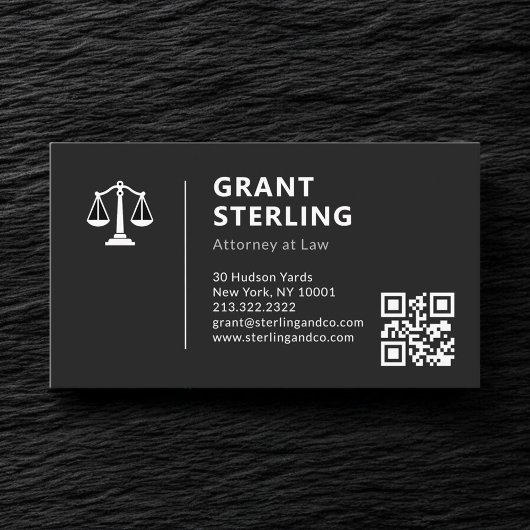 Code QR Carte de Visite Avocat Échelle de Justice
