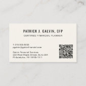 Code QR Carte de Visite Crème pour Planificateur F (Devant)