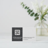 Code QR | Carte de visite de luxe en marbre (Debout devant)