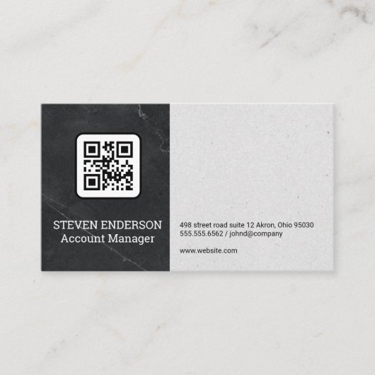Code QR | Carte de visite de luxe en marbre (Devant)