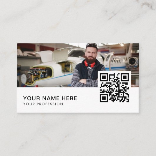 code QR carte de visite de mécanicien d'aéronef (Devant)