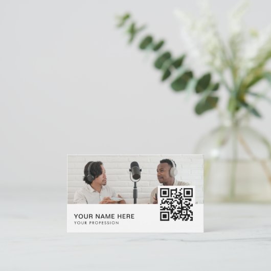 code QR carte de visite de podcast (Debout devant)