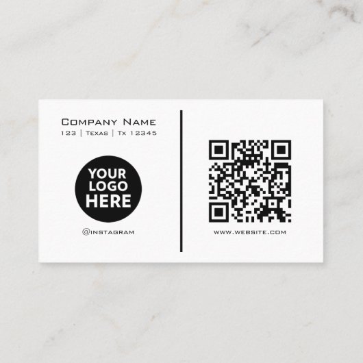 Code QR | Carte de visite de style moderne (Dos)