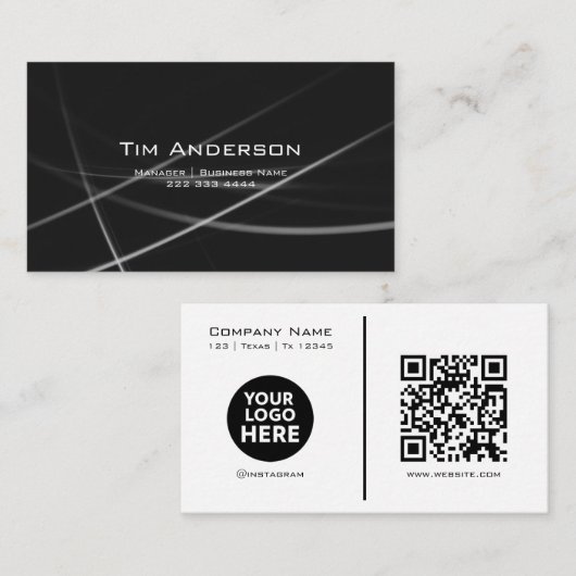 Code QR | Carte de visite de style moderne (Devant / Derrière)