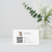 Code QR carte de visite d'entreprise avec photo et (Debout devant)