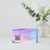 Code QR Carte de visite en pierre d'opale pour ent (Debout devant)
