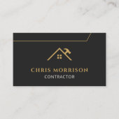 Code QR Carte de Visite Entrepreneur Bois Noir Or (Devant)