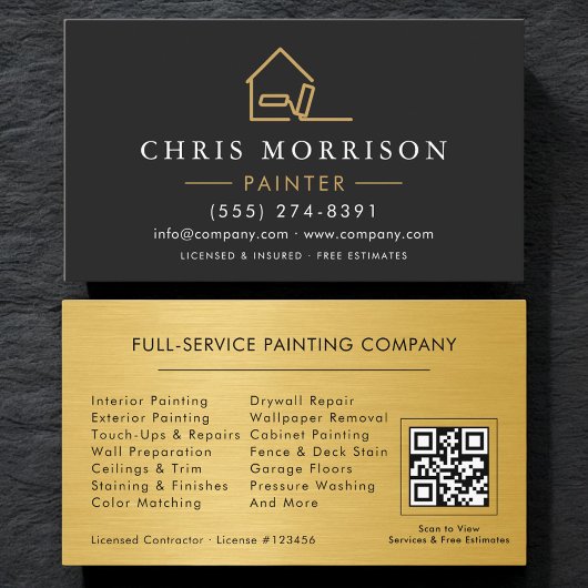Code QR Carte de visite Gold Roller Service de Pei