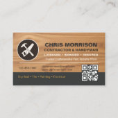 Code QR Carte de Visite Menuisier Outils Logo (Devant)