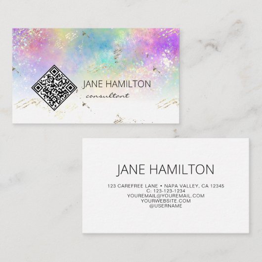 Code QR Carte de visite moderne Abstrait (Devant / Derrière)