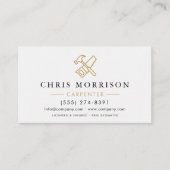 Code QR Carte de Visite Moderne Carreleur Or Blanc (Devant)