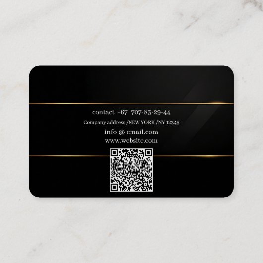 code qr carte de visite, modifiable, or noir, foto (Dos)