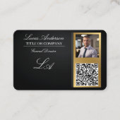 code qr carte de visite, modifiable, or noir, foto (Devant)