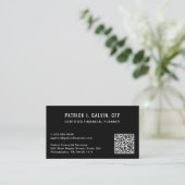Code QR Carte de Visite Planificateur Financier CF (Debout devant)