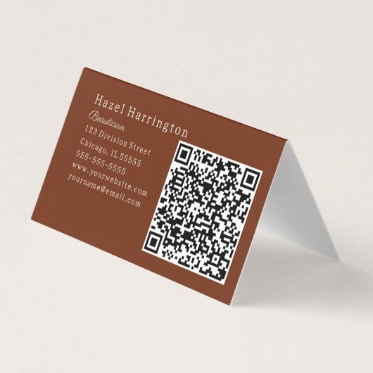 Code QR Carte de visite plié Boho Ultimate (Dos)