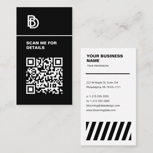 Code QR - Carte de visite professionnel (Devant / Derrière)