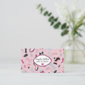 Code QR Carte de visite rose féminine pour toilett (Debout devant)
