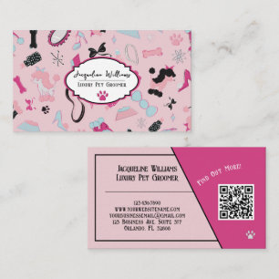 Code QR Carte de visite rose féminine pour toilett