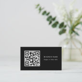 Code QR Carte de visite simple noir (Debout devant)