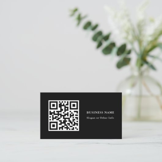 Code QR Carte de visite simple noir (Debout devant)