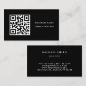 Code QR Carte de visite simple noir (Devant / Derrière)