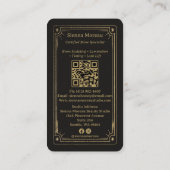 Code QR Carte de visite Tarot Céleste Rétro Or pou (Dos)