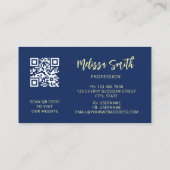 Code QR | Carte de visite Tortue Tribale Or (Dos)