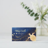 Code QR | Carte de visite Tortue Tribale Or (Debout devant)