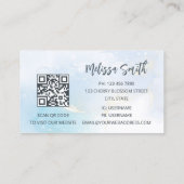 Code QR | Carte de visite Tortue Tribale Or Bleu (Dos)