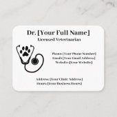 Code QR Carte de visite vétérinaire personnalisabl (Devant)