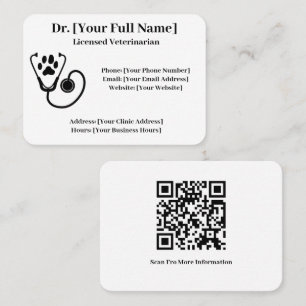 Code QR Carte de visite vétérinaire personnalisabl