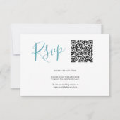 Code QR Cartes RSVP Turquoise bleu (Devant)