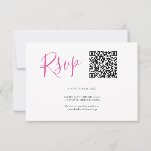 Code QR Cartes RSVP Vibrant rose (Devant)
