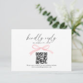 Code QR Chic Blush Rose Ruban Mariage Rsvp (Debout devant)