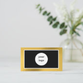 Code QR chic logo personnalisé or carte de visite  (Debout devant)