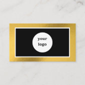 Code QR chic logo personnalisé or carte de visite  (Devant)