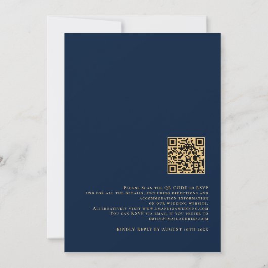 Code QR Classé Marine Faire-part de mariage de scr (Dos)