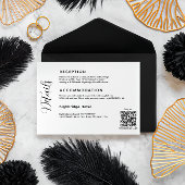 Code QR classique - Détails du Mariage Carte de bo