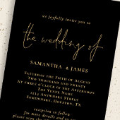 Code QR classique Faire-part de mariage noir or