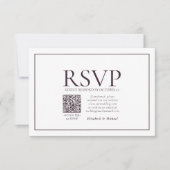 Code QR classique Plum formel Mariage RSVP (Devant)