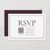 Code QR classique Plum formel Mariage RSVP (Devant / Derrière)
