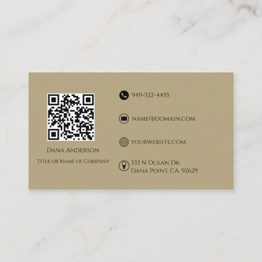 Code QR classique simple Noir et Carte de visite T (Dos)