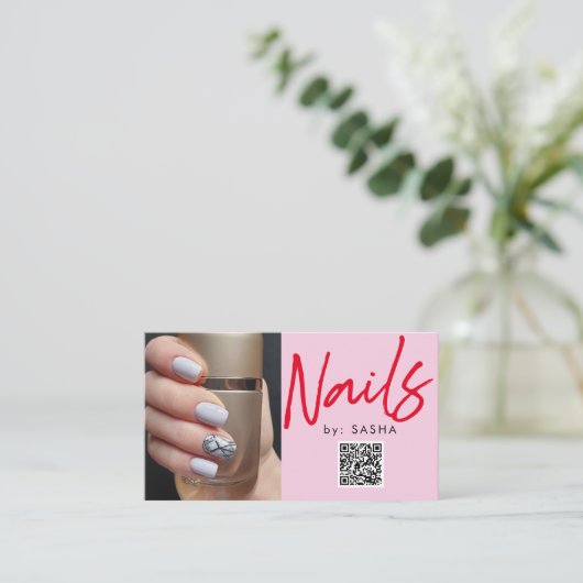 Code QR clous photo cartes de visite (Debout devant)