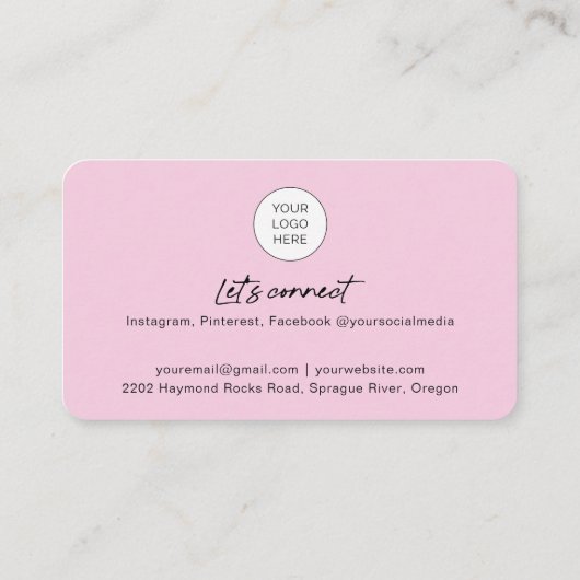 Code QR clous photo cartes de visite (Dos)