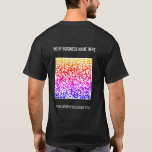 Code QR coloré avec T-shirt professionnel texte pe