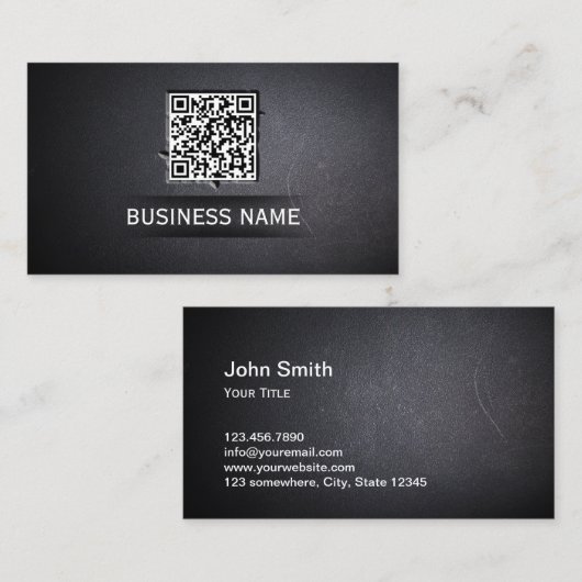 Code QR cool intégré Carte de visite foncé (Devant / Derrière)