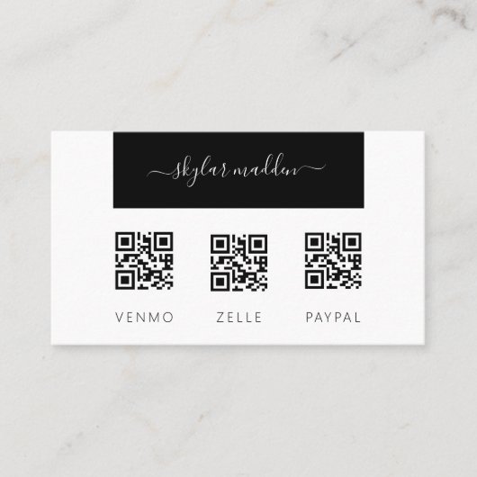 Code QR d'analyse de paiement Carte de visite indé (Devant)